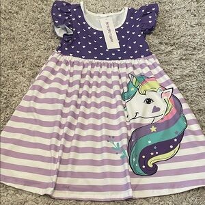 NWT Penelope Plumm Rainbow Unicorn Dress, Size 6